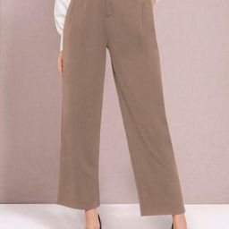 Martini Women Relaxed Straight Leg Straight Fit High-Rise Wrinkle Free Pleated Trousers-image-78