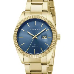 STRAND BY OBAKU Men Blue Brass Dial & Gold Toned Straps Analogue Watch S721GDGLSG-DS-image-43