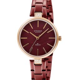 STRAND BY OBAKU Women Maroon Dial & Red Bracelet Style Straps Analogue Watch S706LXVDSD-image-67