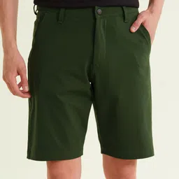 DAMENSCH Men Solid Premium Cotton Regular Fit 4 Way Stretch Chino Shorts-50