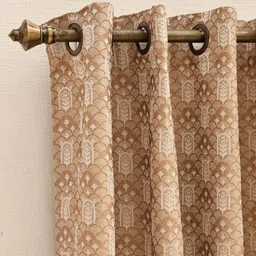 Ariana Beige & Brown Floral Long Door Curtain-image-72