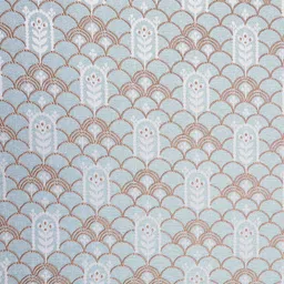 Ariana Blue Geometric Door Curtain-11