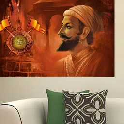 British Terminal Red Chattrapati Shivaji Maharaj Waterproof Sticker Wall Poster-image-62