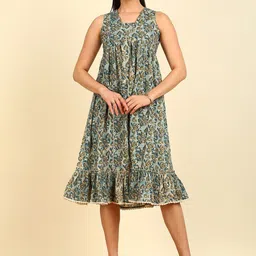 Soch Women Printed Cotton Fit & Flared Dress-picture-18