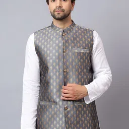 Latest Chikan Garments Corduroy Woven Design Nehru Jacket-45