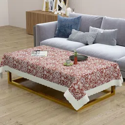Clasiko Brown & White Ethnic Motif Printed 2-Seater Anti-Slip Table Cover-45