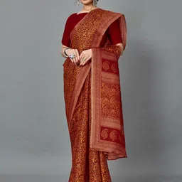 Anouk Ethnic Motifs Block Print Saree-picture-21