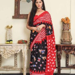 JALTHER Ethnic Motifs Printed Pure Cotton Block Print Saree-19