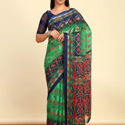 Soch Bandhani Printed Pure Chiffon Bandhani Zari Saree-image-42