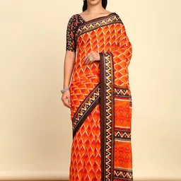 Soch Ikat Printed Pure Cotton Ikat Saree-picture-41