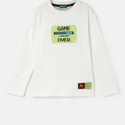 United Colors of Benetton Boys Typography Printed Applique Cotton T-shirt-image-24