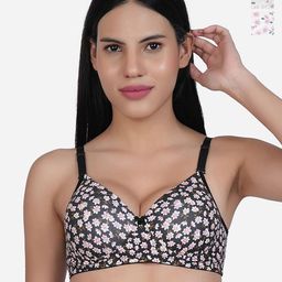 SHYAM SONS FLAIR Pack Of 3 Floral Printed Full Coverage Lightly Padded T-shirt Bra-picture-8