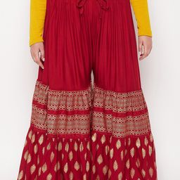 CLORA CREATION PLUS Women Ethnic Motifs Printed Flared Palazzos-63