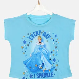 YK Disney Girls Blue Printed Top-picture-26
