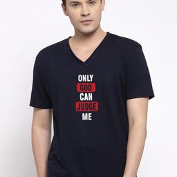 Friskers Typography Printed V-Neck Bio Wash Cotton T-Shirt-image-12