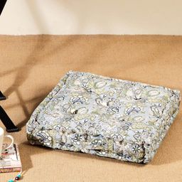 Fabindia Coromandel Blue & Green Ethnic Motifs Printed Floor Cushion-32