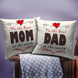 TIED RIBBONS Off White Set of 2 Printed Cushion Cover-5