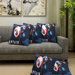 FABINALIV Blue & Red 5 Pieces Cartoon Characters Square Cushion Covers-image-92