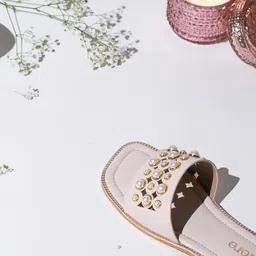 Chere Embellished Open Toe Flats-12