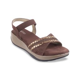 Metro Embellished Open Toe Wedges With Backstrap-6