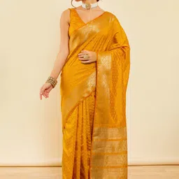 Soch Polka Dot Zari Woven Saree With Blouse-picture-19