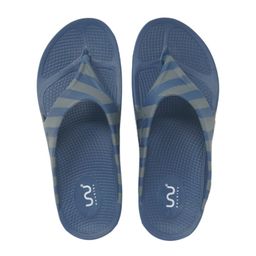 Doubleu Men Navy Blue & Grey Rubber Thong Flip-Flops-57