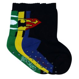 Justice League Boys Pack Of 3 Patterned Anti Skid Calf Length Socks-image-35