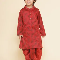 Sethukrishna Boys Floral Printed Regular Kurta with Dhoti Pants-52