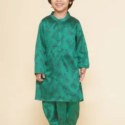 Sethukrishna Boys Floral Printed Regular Kurta with Dhoti Pants-16