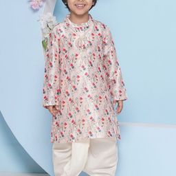 Sethukrishna Boys Floral Printed Regular Kurta with Dhoti Pants-32