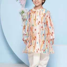 Sethukrishna Boys Floral Printed Regular Kurta with Dhoti Pants-57