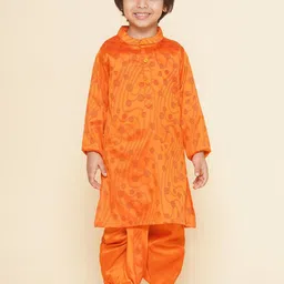 Sethukrishna Boys Floral Printed Regular Kurta with Dhoti Pants-54
