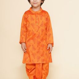 Sethukrishna Boys Floral Printed Regular Kurta with Dhoti Pants-47