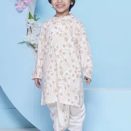 Sethukrishna Boys Floral Printed Regular Kurta with Dhoti Pants-49