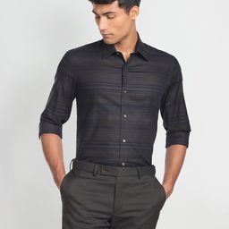 Arrow New York Striped Slim Fit Classic Cotton Formal Shirt-picture-18
