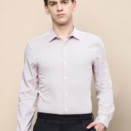 INVICTUS Standard Slim Fit Micro Ditsy Spread Collar Cotton Formal Shirt-image-101