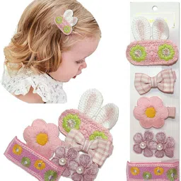 VAGHBHATT Girls Set of 5 Alligator Hair Clips-41