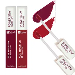 ForSure Set of 2 Power Stay Non Transfer 12Hrs Stay Liquid Lipstick 4 ml each - 09 & 22-16