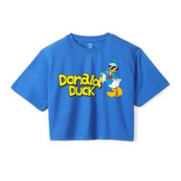 Wear Your Mind Girls Donald Duck Printed Round Neck Pure Cotton Boxy T-shirt-picture-24