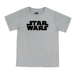 Star Wars by Wear Your Mind Boys Grey & Black Star Wars Printed Pure Cotton T-shirt-image-55