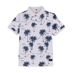 Status Quo Boys Conversational Printed Polo Collar Cotton T-shirt-image-98