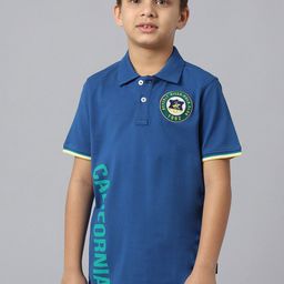 Beverly Hills Polo Club Boys Typography Printed Polo Collar Pure Cotton T-shirt-54