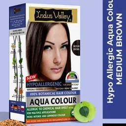 Indus Valley Medium Brown Hypo Allergic 100% Botanical Aqua Hair Colour 230 g-43