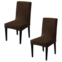 HOKIPO Brown 2 Pieces Velvet Chair Covers-picture-24