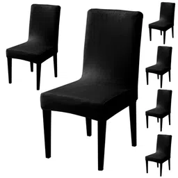 HOKIPO Black 6 Pieces Velvet Chair Covers-image-10
