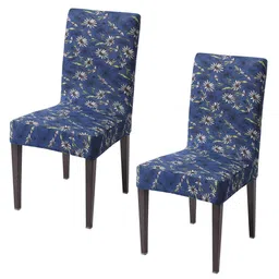 HOKIPO Blue & White 2 Pieces Printed Stretchable Chair Covers-image-98