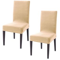 HOKIPO Beige 2 Pieces Dining Chair Covers-image-84