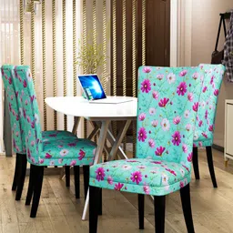 Nendle Set Of 4 Floral Printed Stretchable Dining Table Chair Covers-23