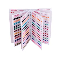 VAMA Plain Round Forehead Sticker Bindi Spiral Book - Multicolored-image-42
