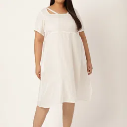 theRebelinme Plus Size White Solid Midi Dress-picture-56